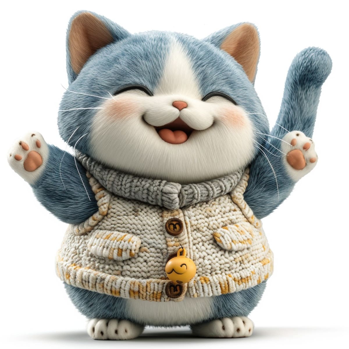 La imagen generada por la inteligencia artificial refleja a un Benito alegre y feliz.