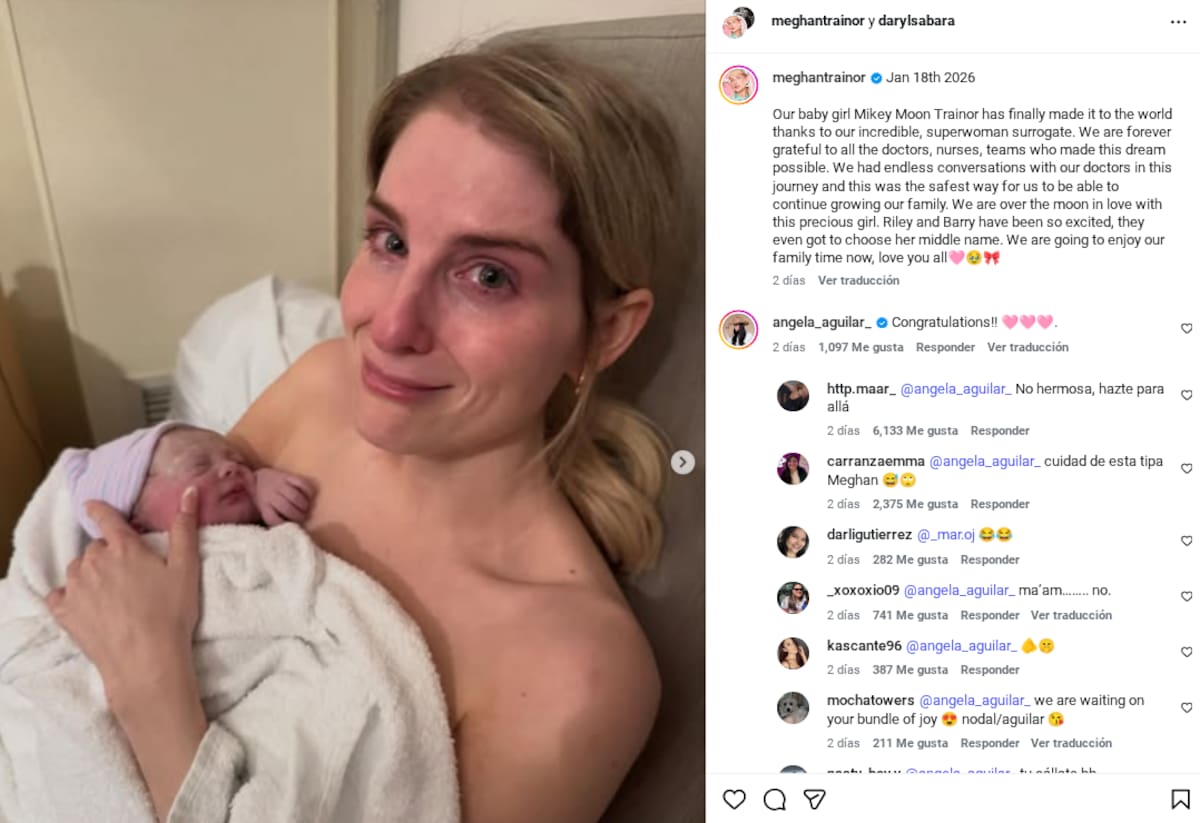 Ángela Aguilar felicita a Meghan Trainor por su bebé y desata polémica en redes sociales.