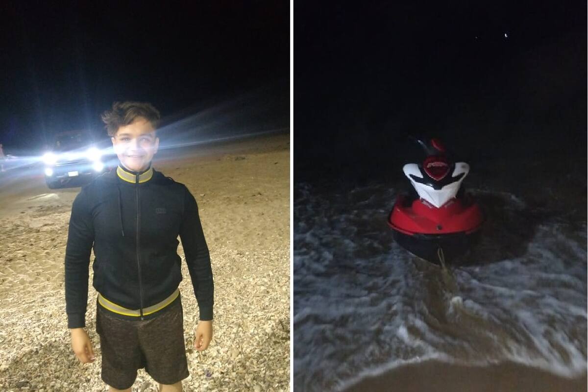 Joven vive angustia sobre moto en mar de Kino