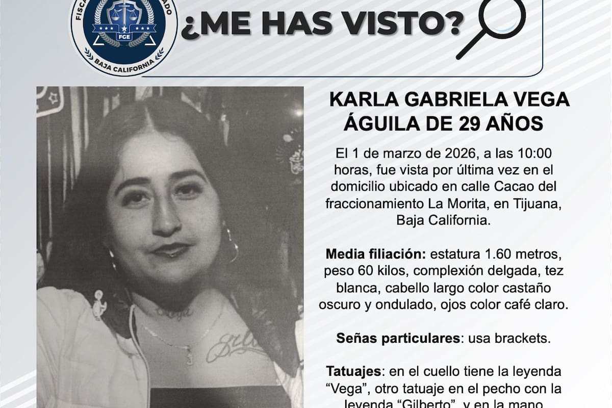 Se busca a Karla Gabriela Vega Águila de 29 años de edad
