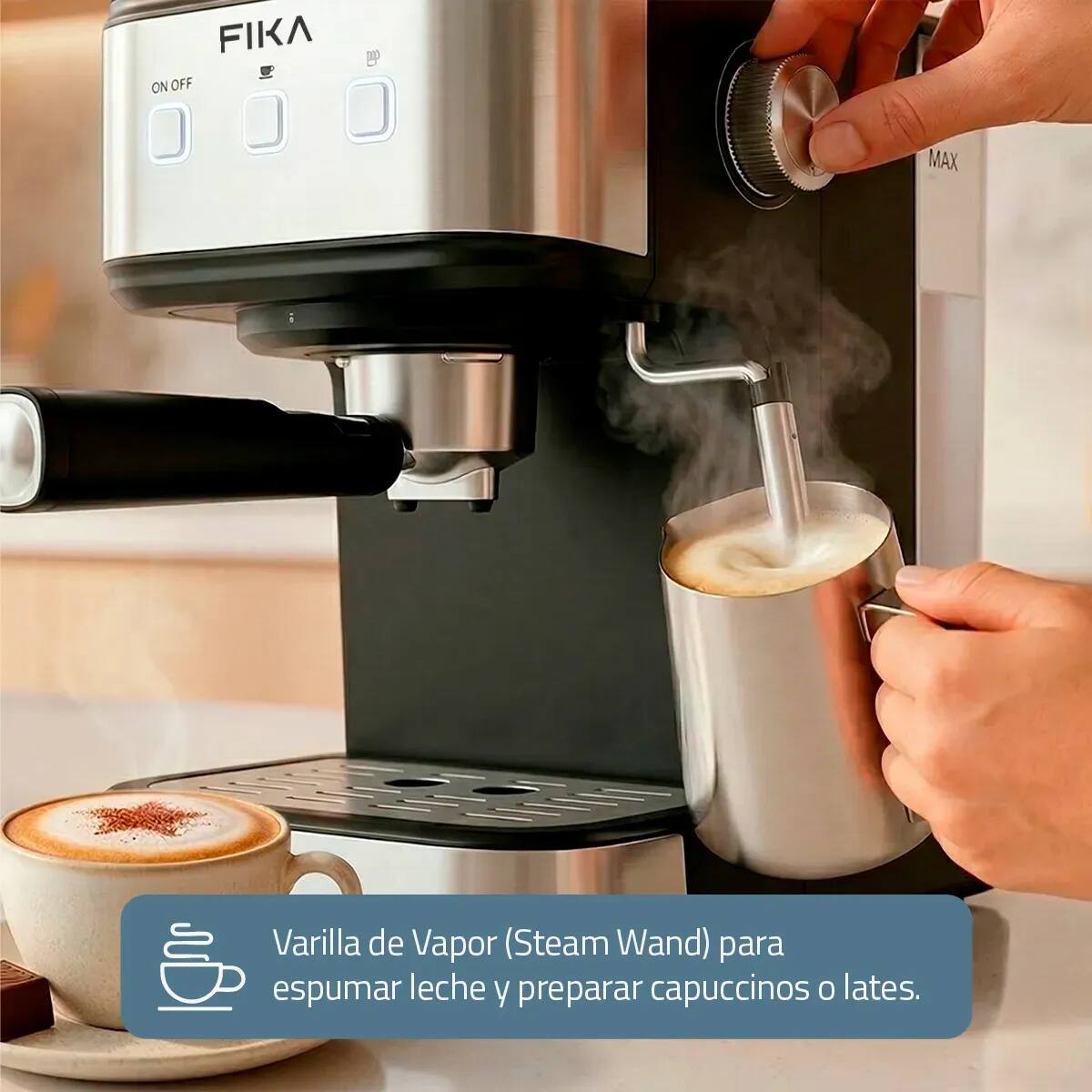 Cafetera Expresso Con Molino Maquina Cafe Individual Italiana Capuchino Fika Rito Set | Mercado Libre