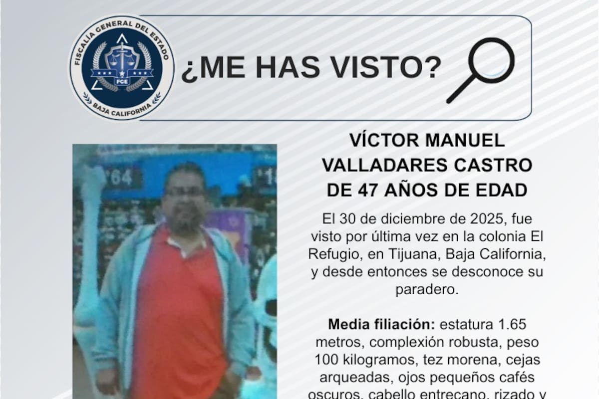 Se busca a Víctor Manuel Valladares Castro de 47 años de edad