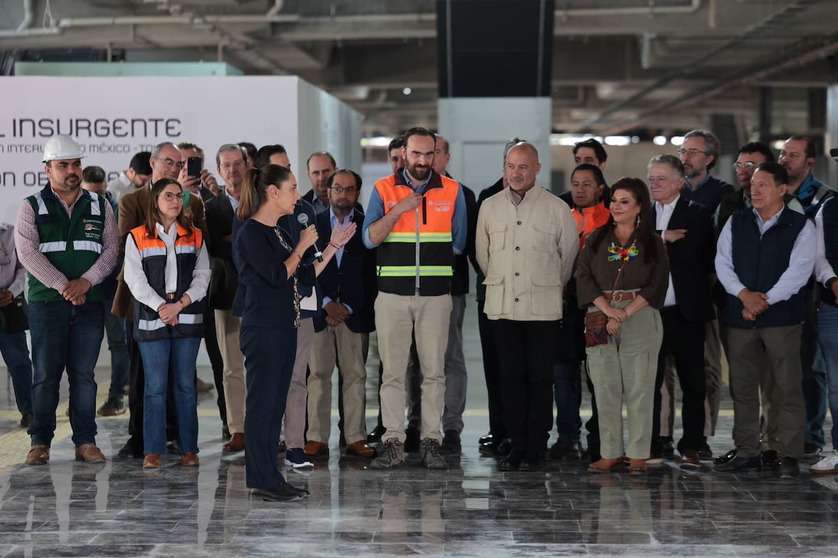 Sheinbaum supervisa tramo final del Tren México-Toluca rumbo a Observatorio. | Crédito: Presidencia