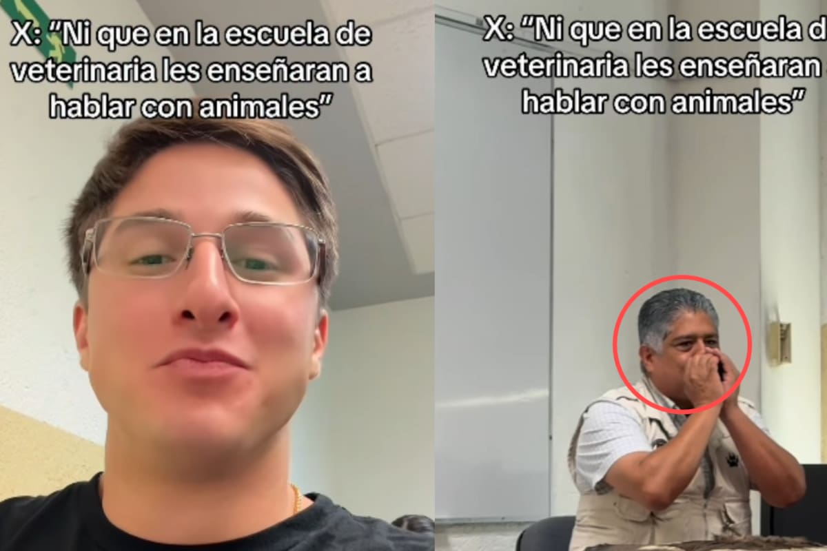 Joven exhibe el irónico momento en el que su profesor de veterinaria les enseña a “hablar” con animales