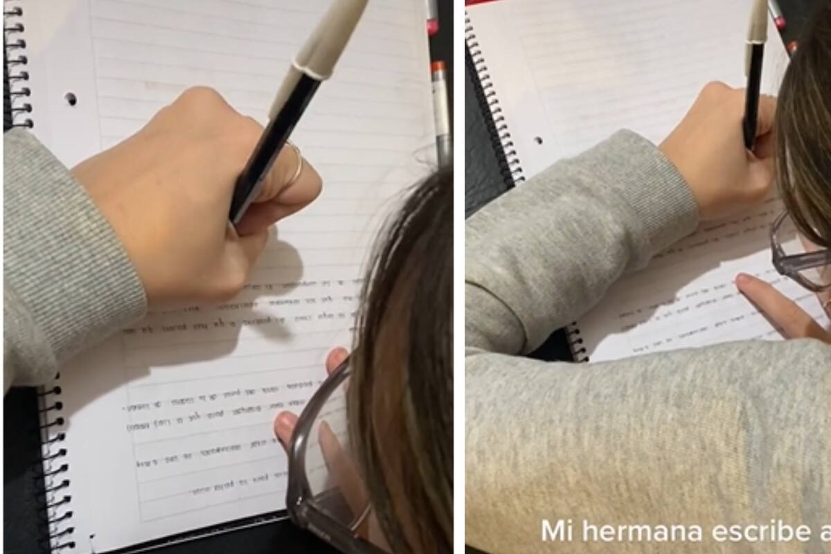 VIDEO: Grabó a su hermana escribiendo al revés y usuarios quedaron sorprendidos