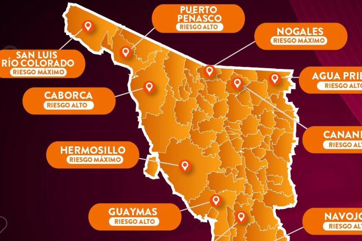 Mapa Sonora Anticipa: Hermosillo sigue en máximo riesgo ante Covid