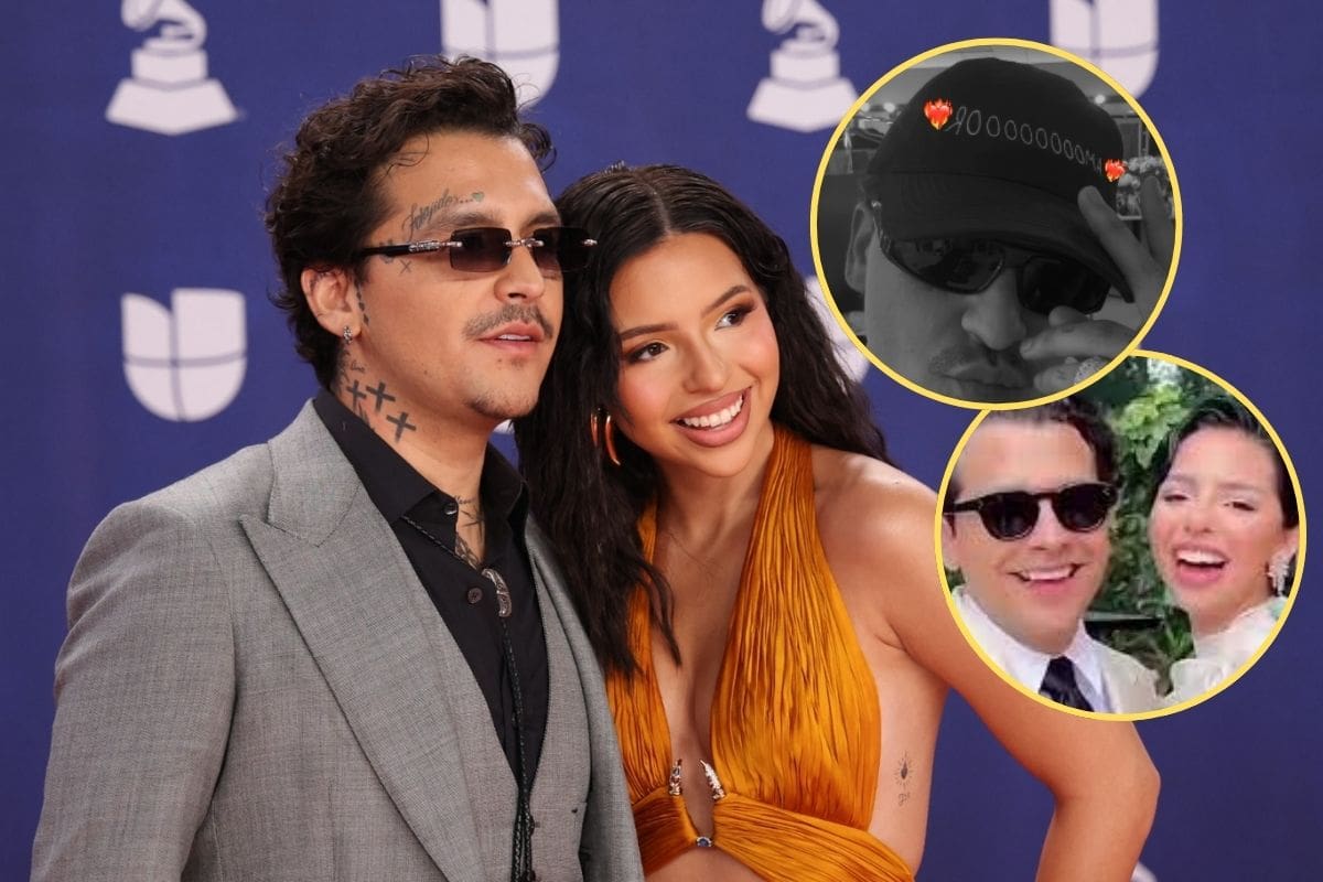 Christian Nodal promociona la merch de Ángela Aguilar con su frase viral “amooor”