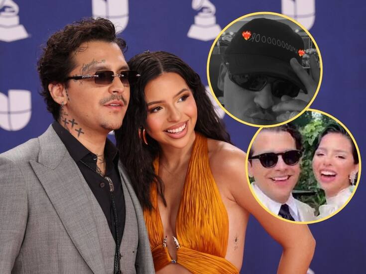 Christian Nodal promociona la merch de Ángela Aguilar con su frase viral “amooor”