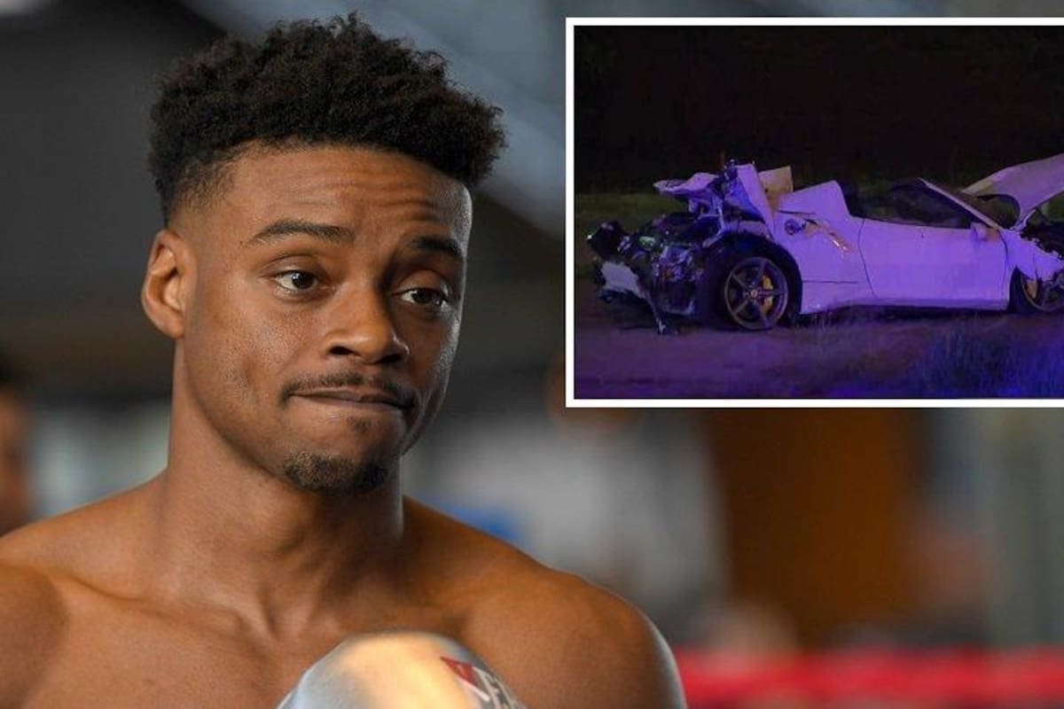 En aparatoso accidente, campeón mundial de boxeo sale volando de su Ferrari
