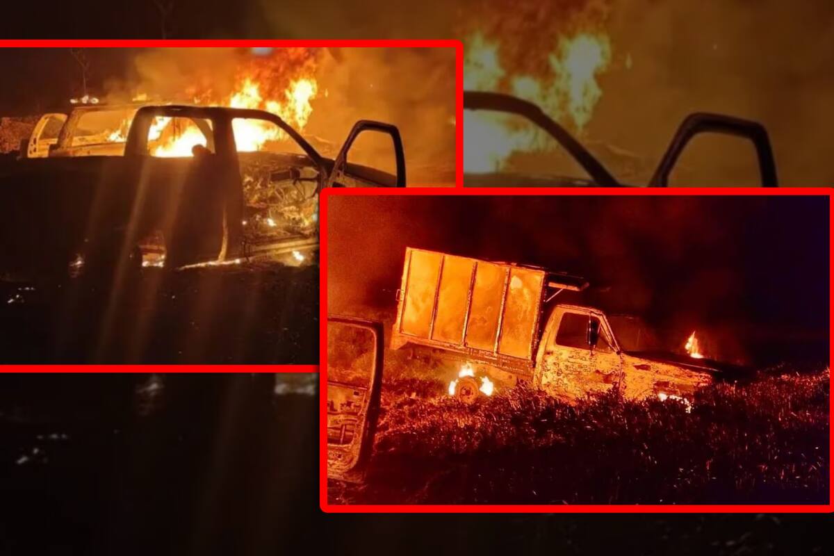 Tres camionetas con combustible explotan en Hidalgo; no se reportaron heridos