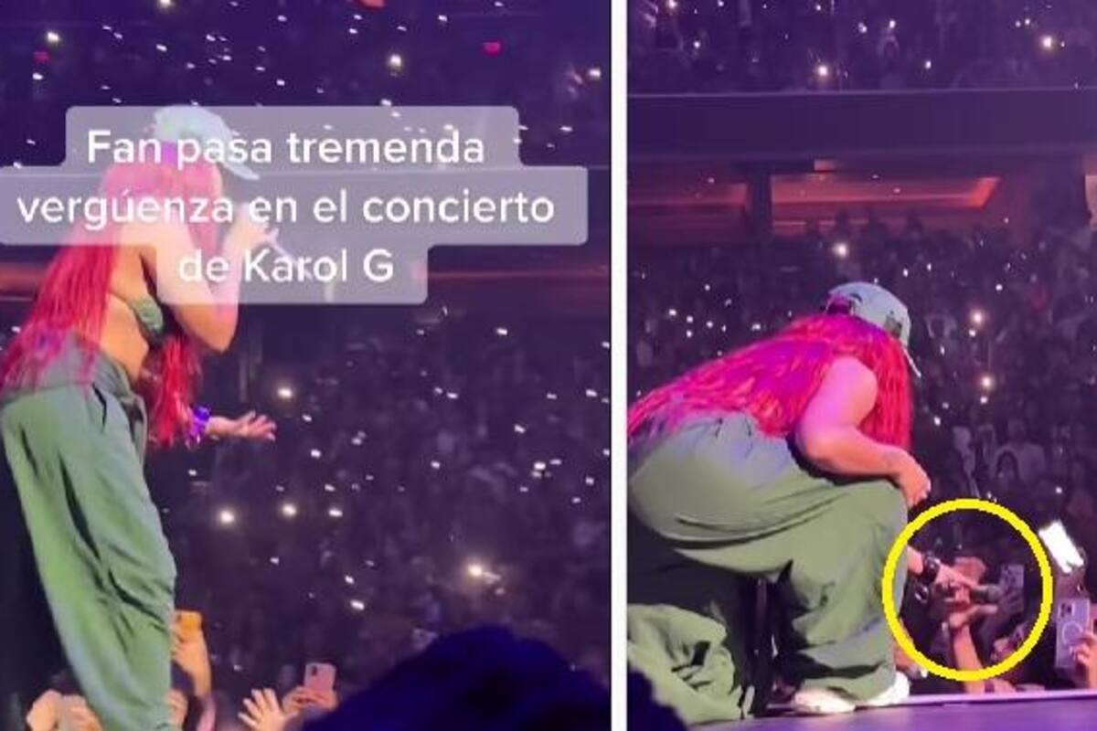 VIDEO: Fan le arrebató el micrófono a Karol G en pleno concierto, pero no se sabía la canción