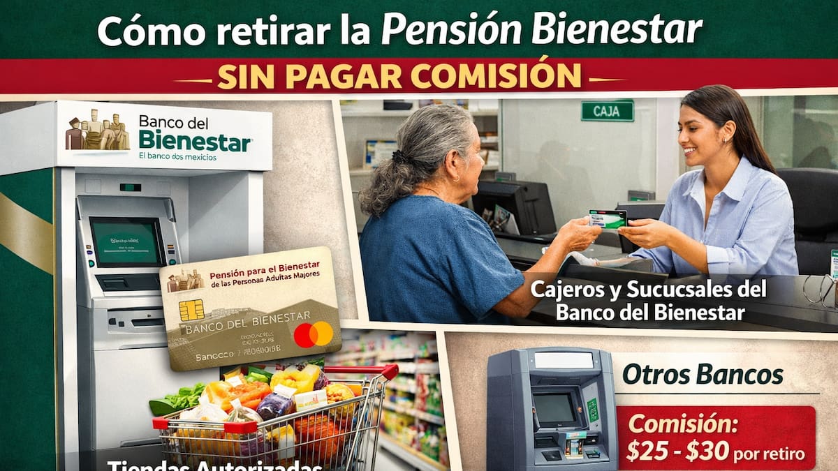 Cómo retirar la Pensión Bienestar sin pagar comisión: Cajeros, sucursales y comercios donde puedes cobrar tu apoyo completo