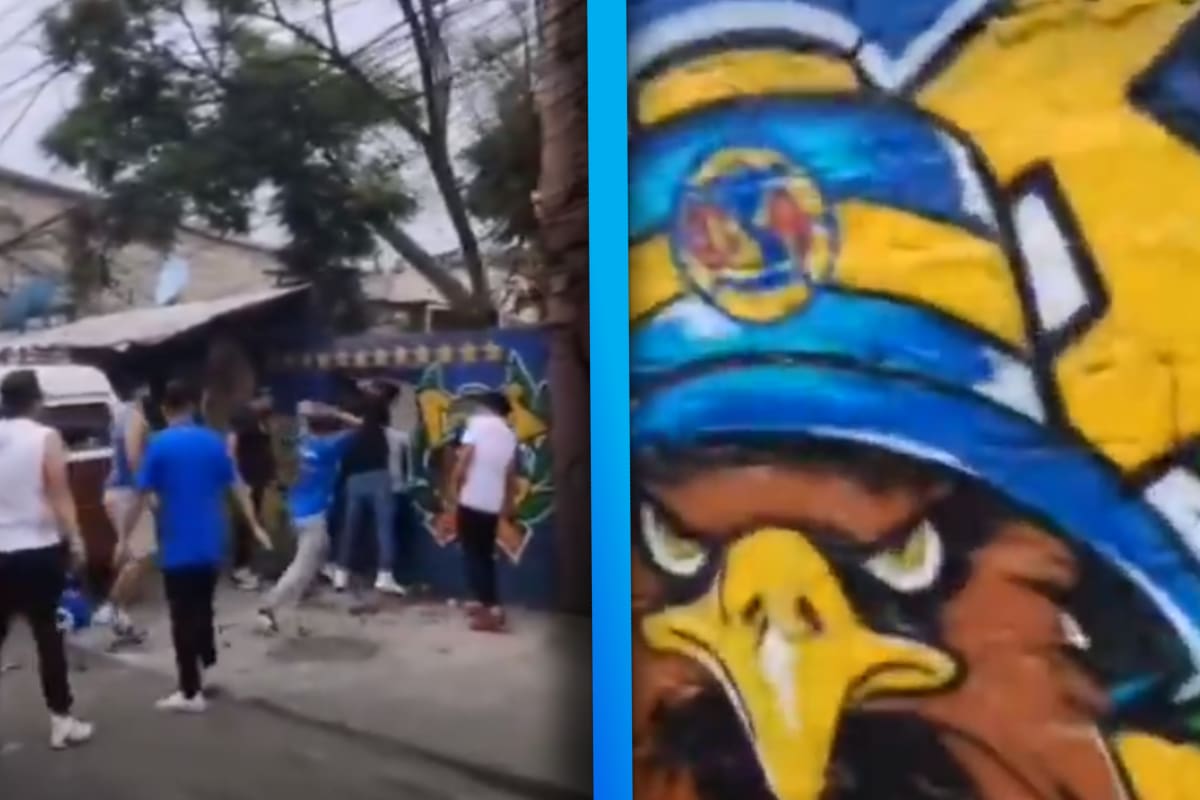 VIDEO: “Aficionados” de Cruz Azul vandalizan una casa por tener el escudo del América