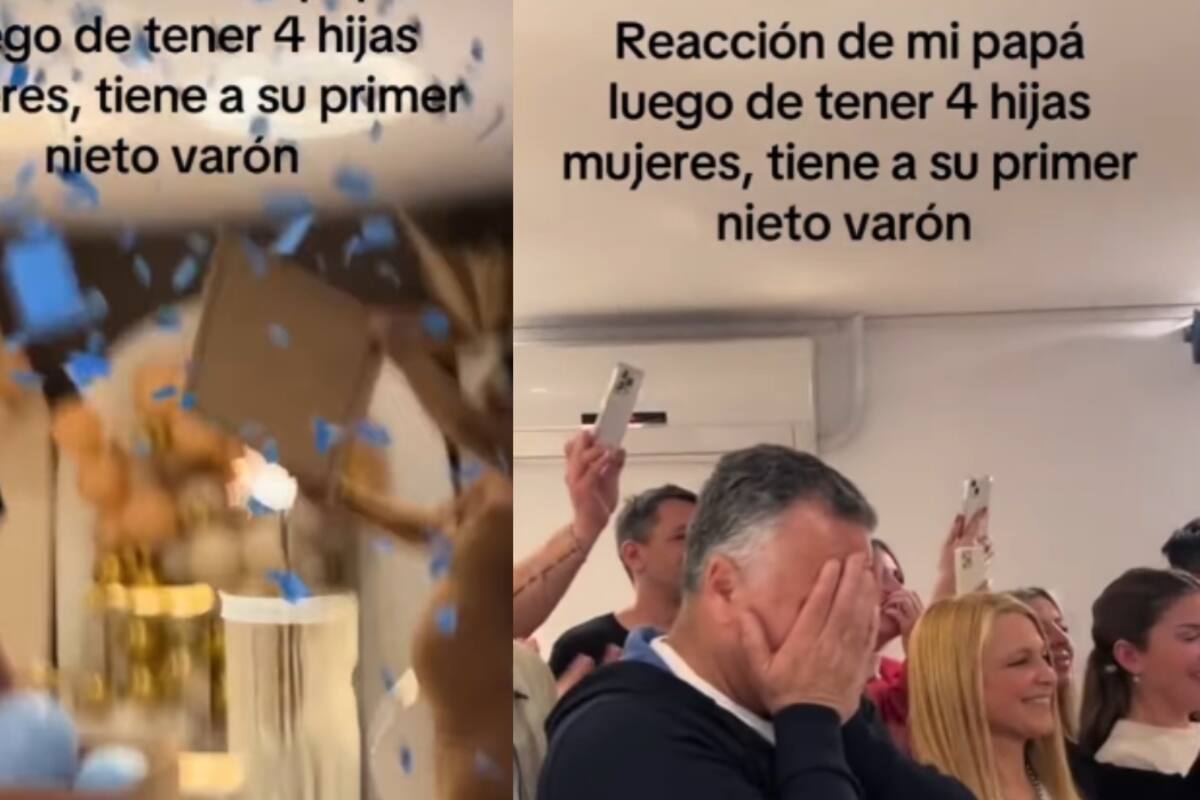 Se vuelve viral la reacción de un hombre al enterarse de que tendrá un nieto varón después de 4 hijas mujeres