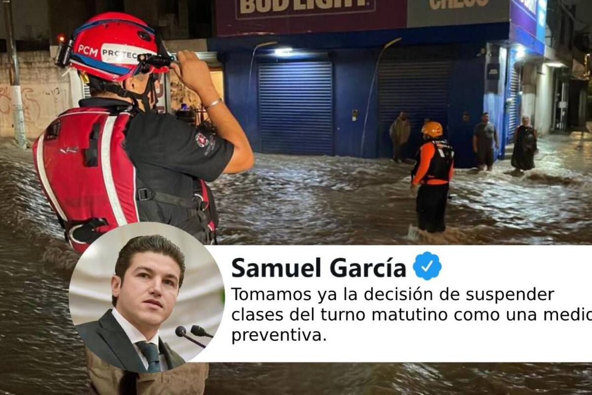 Suspenden clases en Monterrey por fuertes lluvias, anuncia Samuel García