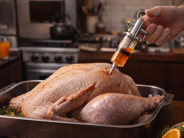 Para qué sirve inyectar el pavo antes de cocinarlo en Navidad y cómo hacerlo paso a paso para que quede jugoso