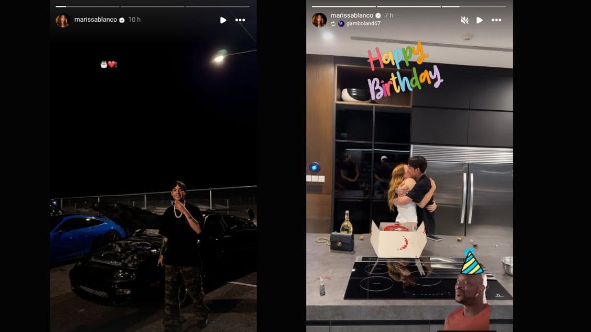 Marissa Blanco compartió imágenes del festejo de cumpleaños de Natanael Cano en sus historias de Instagram.