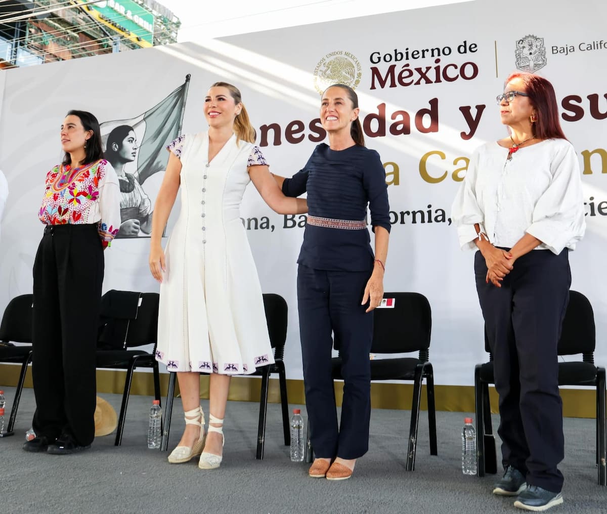La presidenta Claudia Sheinbaum Pardo habló en Tijuana sobre los proyectos para Baja California, entre ellos la planta desaladora de Playas de Rosarito y obras de infraestructura. Foto: Cortesía