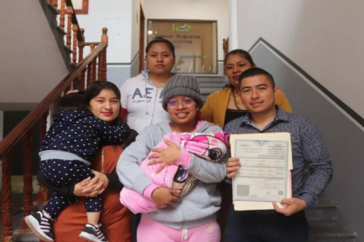 La primera bebé registrada con el apellido de la madre primero, en el estado de Hidalgo