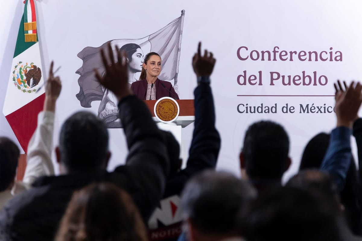 La presidenta Claudia Sheinbaum en su 'Conferencia del Pueblo'. | Crédito: Presidencia