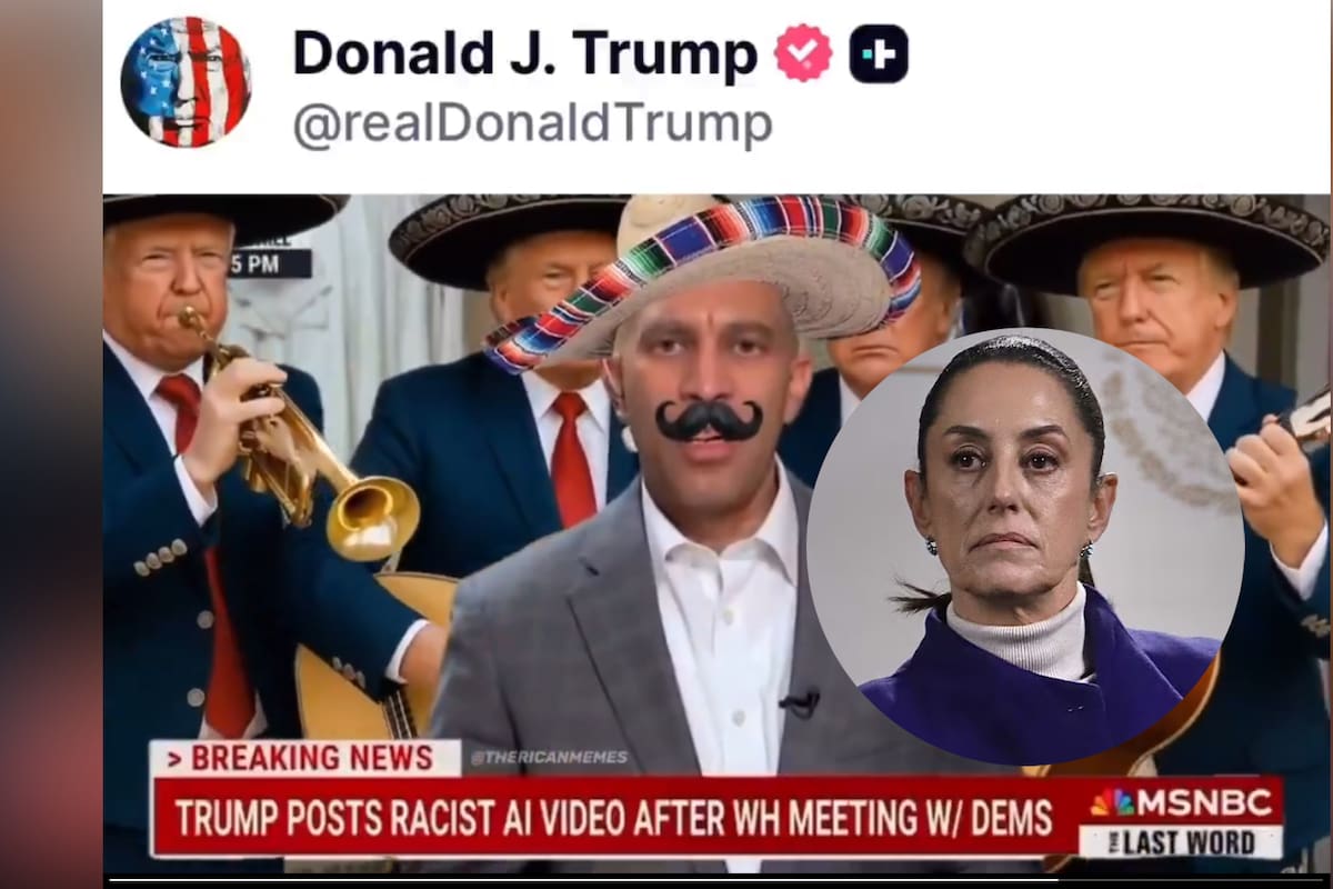 Trump ahora se hace mariachi con la IA y vuelve a vestir de “mexicano” al líder demócrata pese a molestia de Sheinbaum