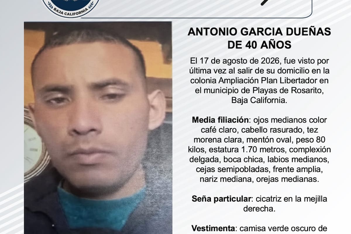 Se busca Antonio Garcia Dueñas de 40 años