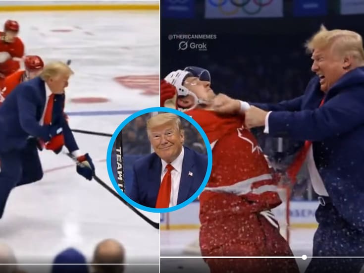Donald Trump difunde video hecho con IA donde aparece golpeando a jugadores de hockey de Canadá