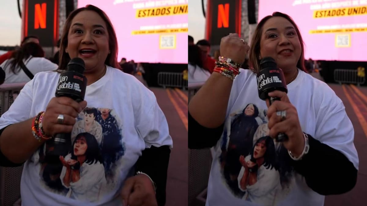 Así vive Alicia González la proyección de Juan Gabriel en el Palacio de Bellas Artes de 1990 en el Zócalo de la Ciudad de México