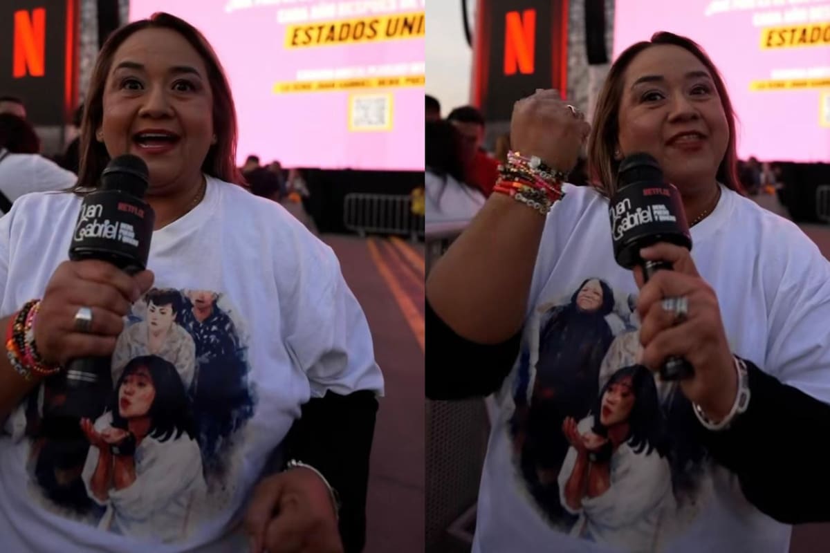Así vive Alicia González la proyección de Juan Gabriel en el Palacio de Bellas Artes de 1990 en el Zócalo de la Ciudad de México