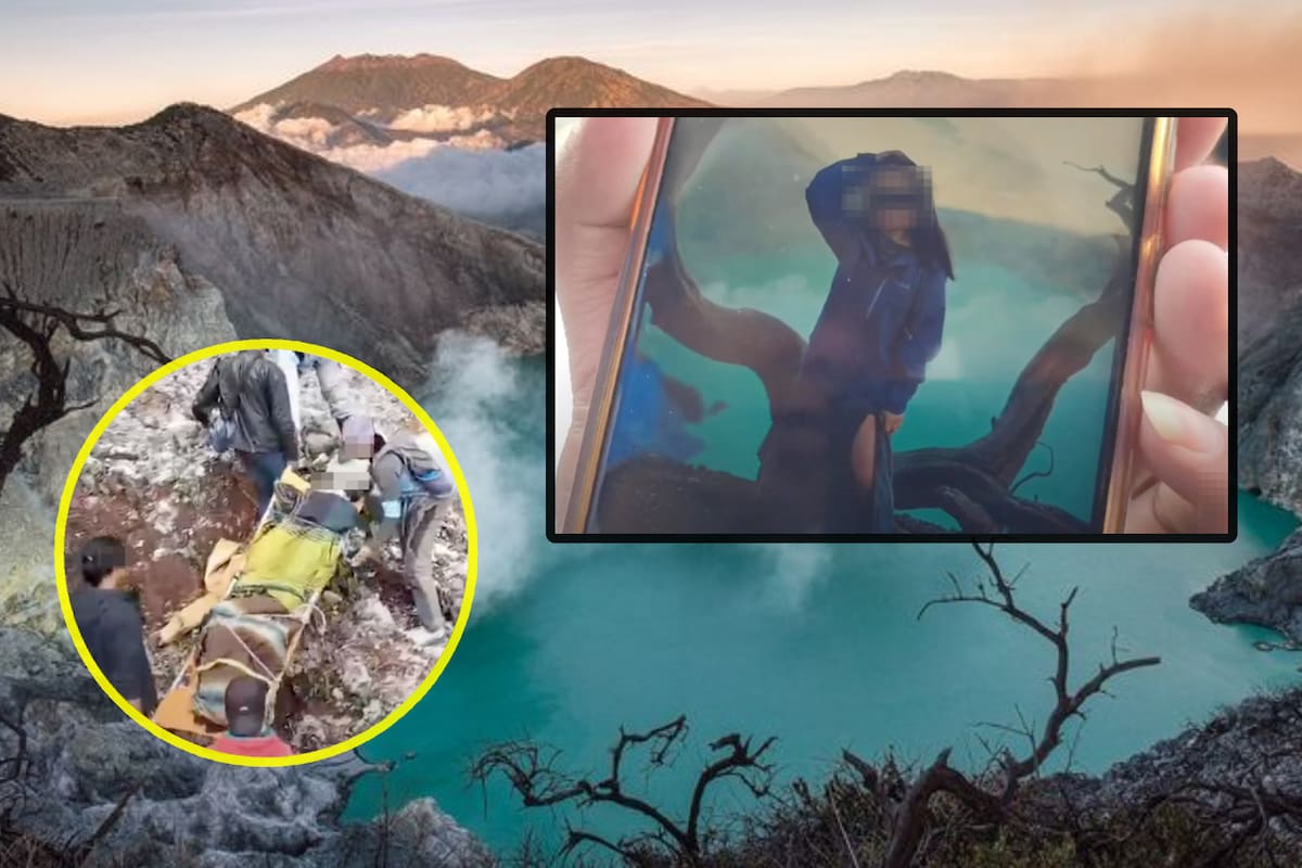 Turista muere al caer 80 metros en volcán de Indonesia; quería la “selfie perfecta”