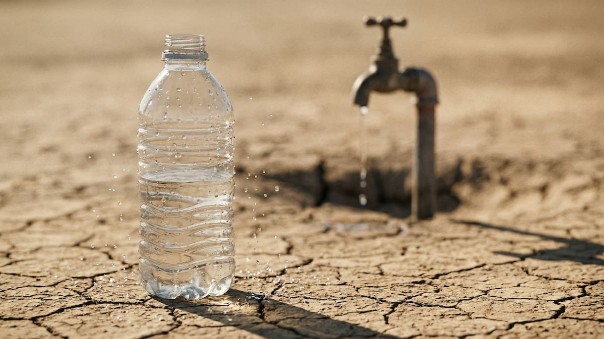 Producir una botella de agua implica un consumo adicional de recursos hídricos que supera el volumen que contiene.