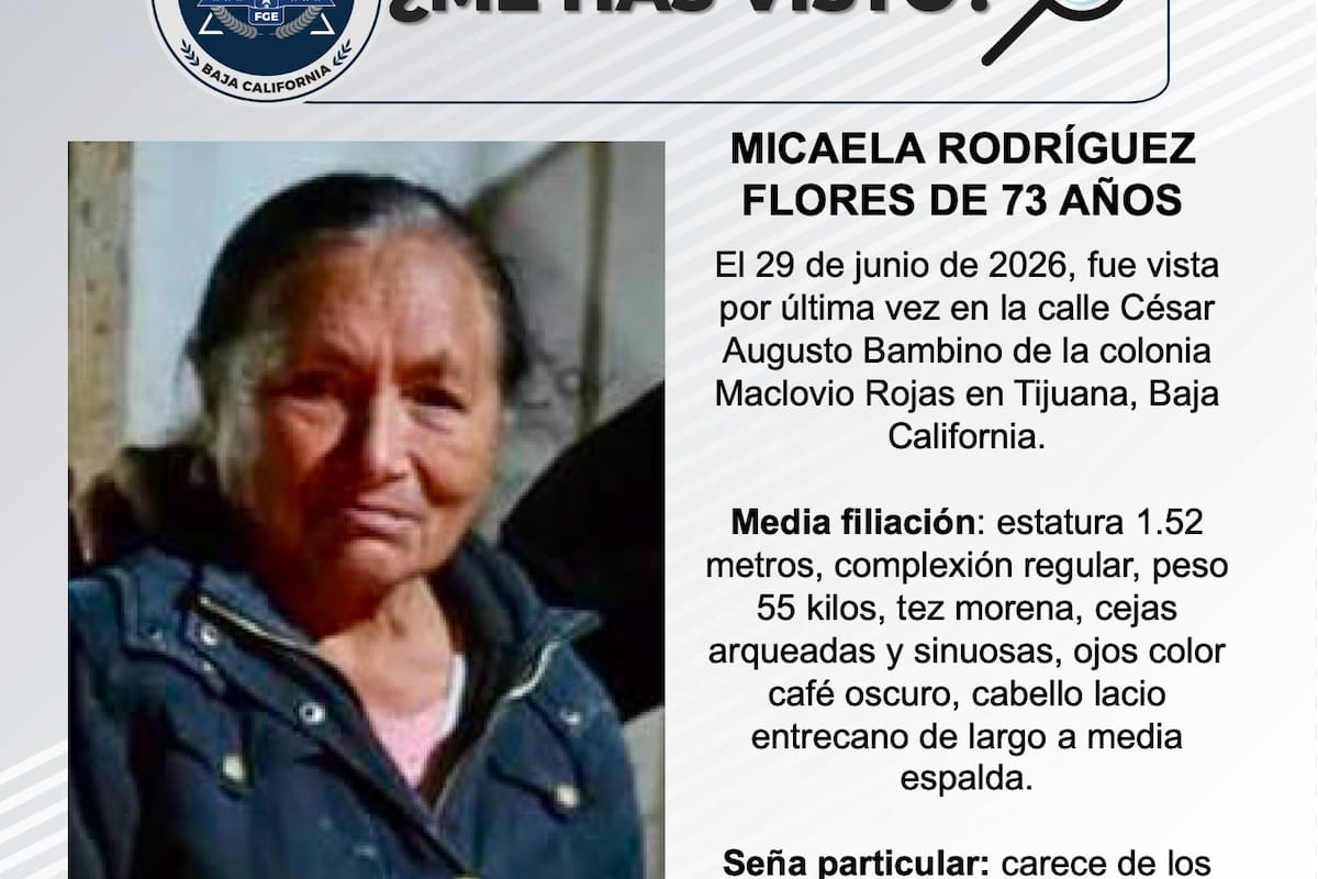 Se busca Micaela Rodríguez Flores de 73 años