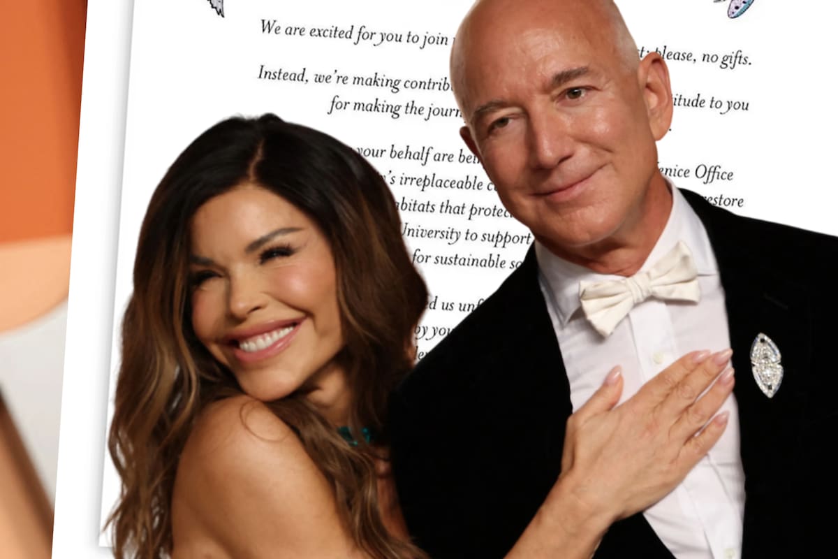 Filtran invitación de boda de Jeff Bezos y Lauren Sánchez y genera críticas por su diseño