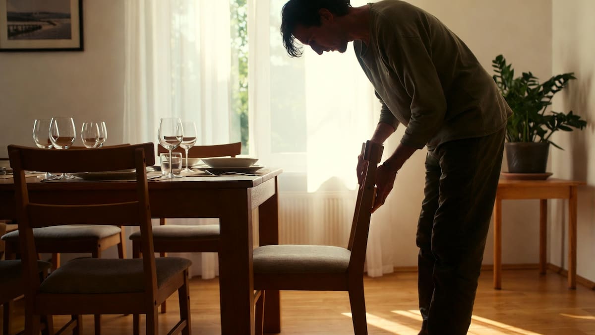 Qué significa recolocar la silla al levantarse de la mesa, según la psicología | Foto: Grok