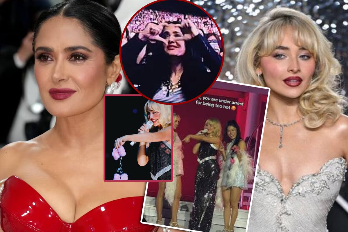 VIDEO: Salma Hayek es “arrestada” por Sabrina Carpenter durante su concierto