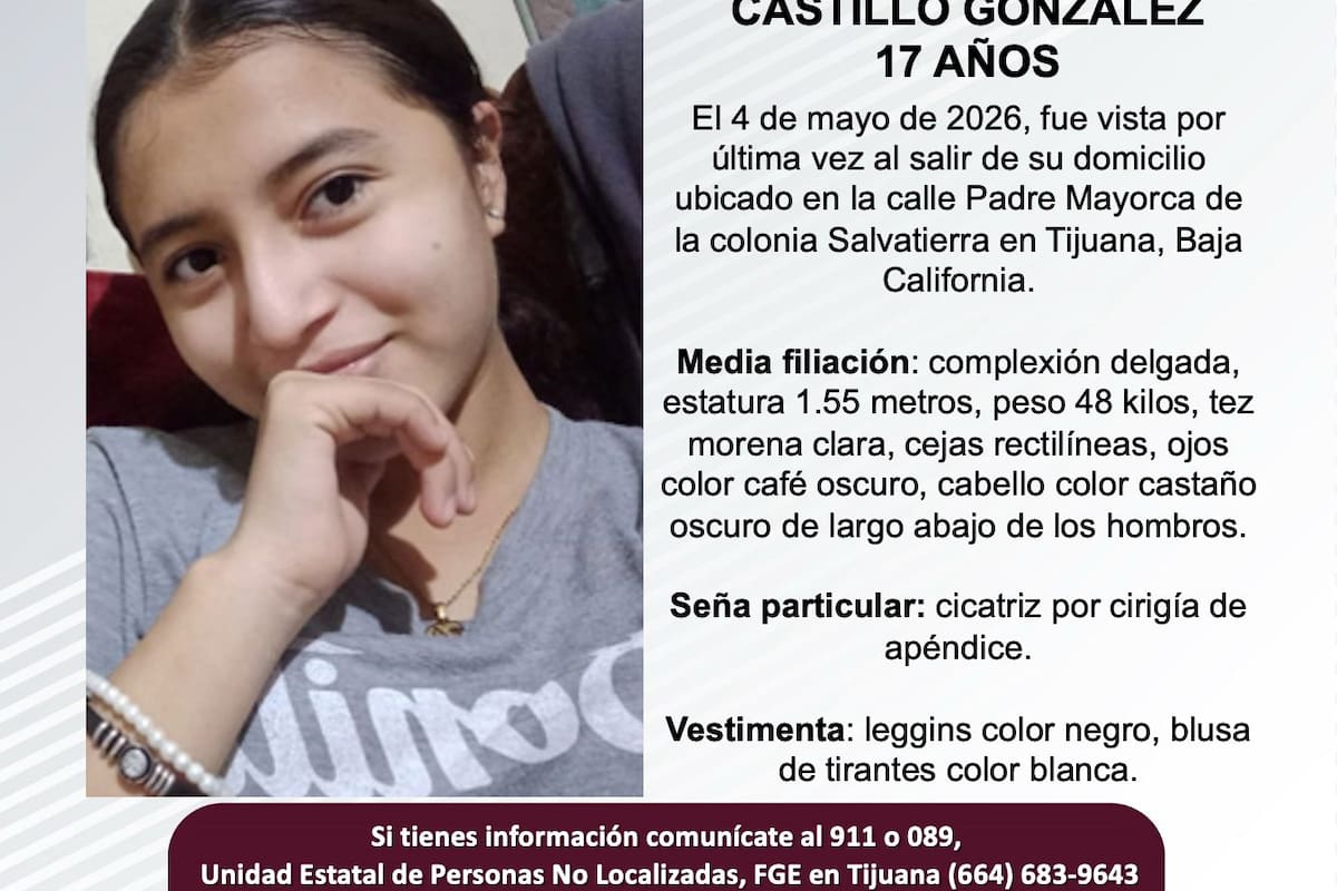 Se busca a Mariana de los Ángeles Castillo González de 17 años