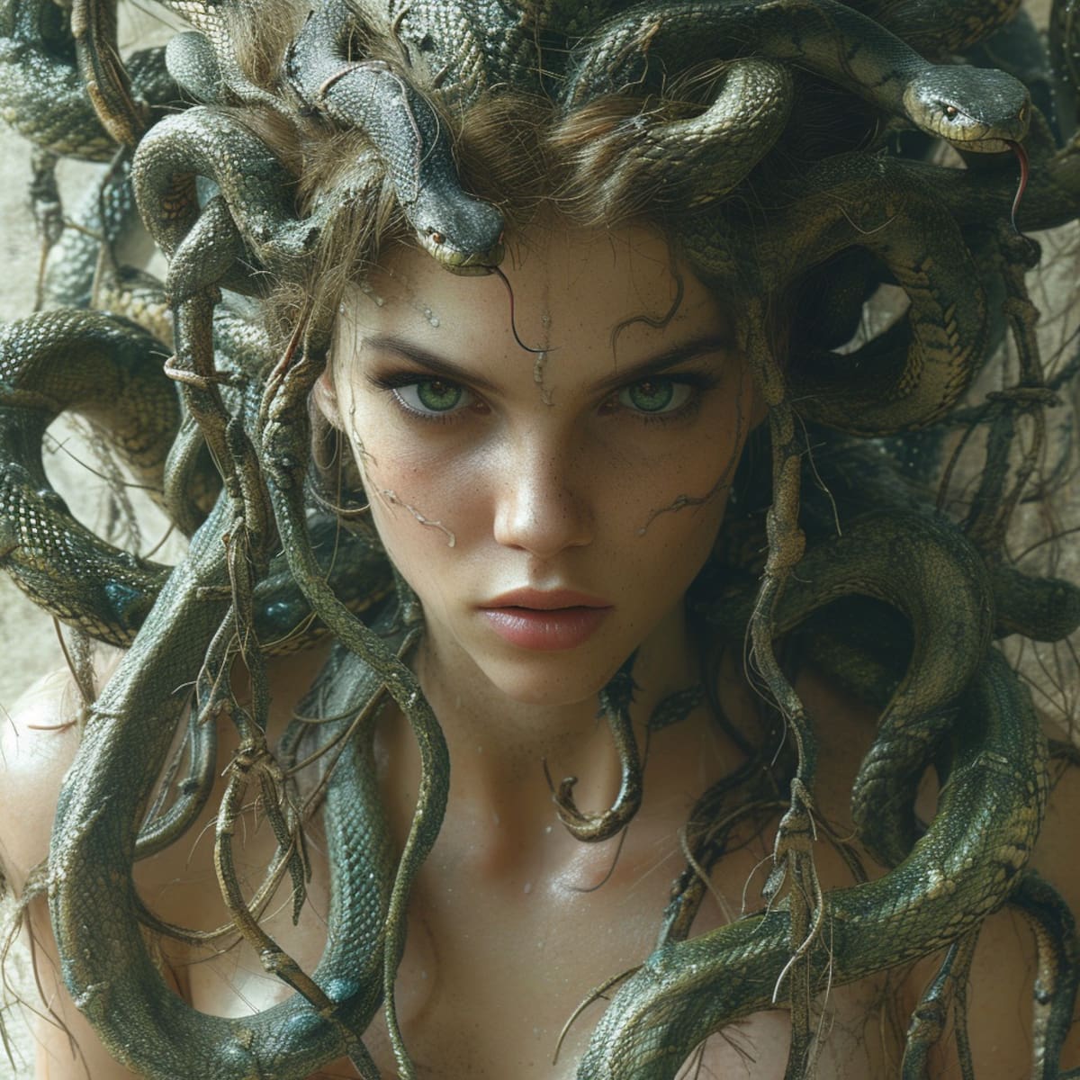 La metamorfosis de Medusa: de temida a fascinante, según la creatividad de la IA.