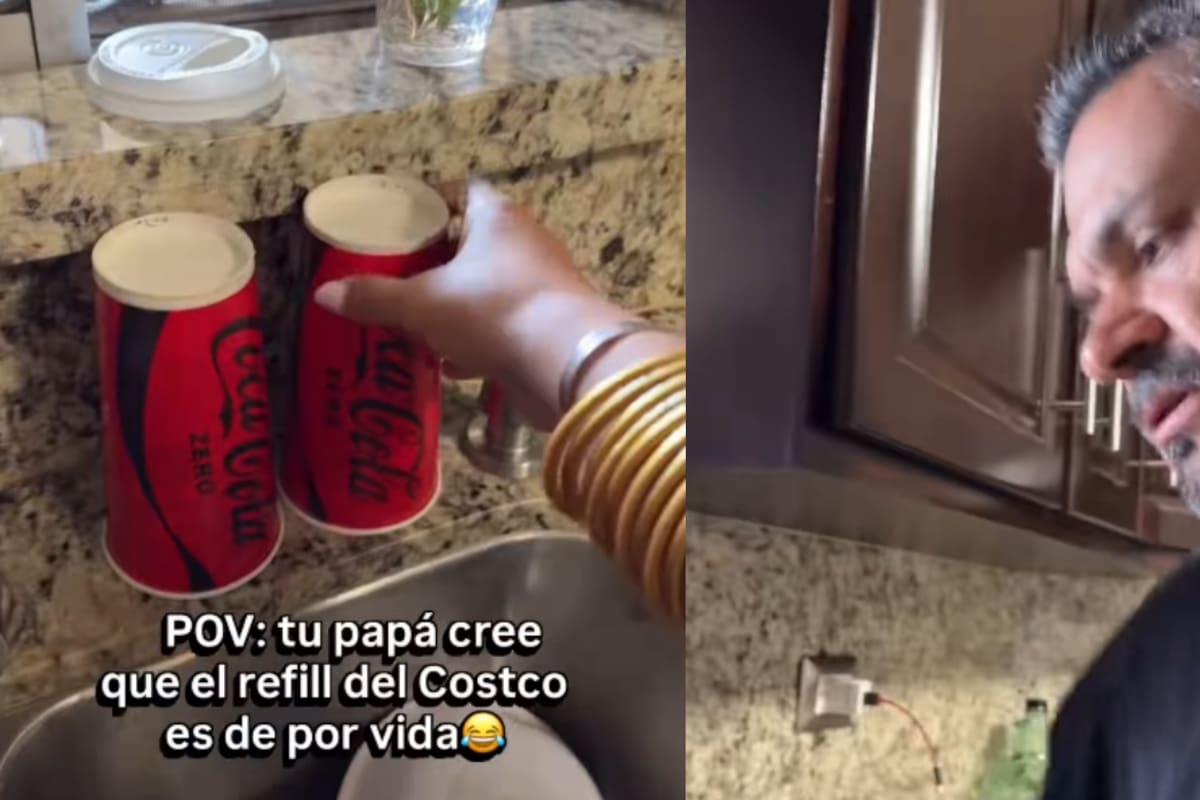 “Pero este terminó dándoles un tutorial a todos de refill gratis”: Joven pone en evidencia entre risas a su padre por cómo lava los vasos desechables de Costco