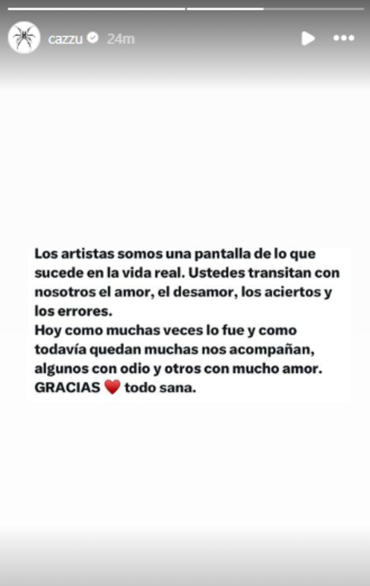 Cazzu compartió una historia tras anuncio de separación de Nodal.