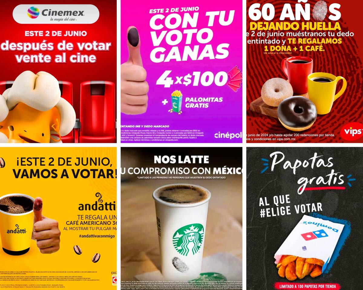 Estas son las promociones que tendrán varios restaurantes en México para aquellos usuarios que voten el 2 de junio.