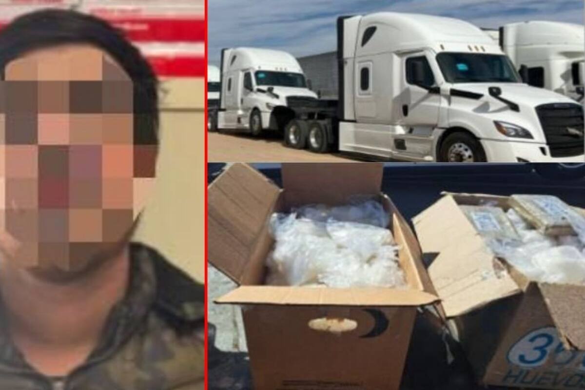 Detienen a hombre en San Luis Río Colorado con 150 bolsas de narcóticos en tractocamiones
