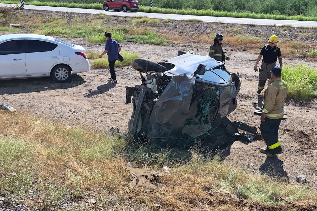 Accidente en carretera Hermosillo-Guaymas deja dos lesionados