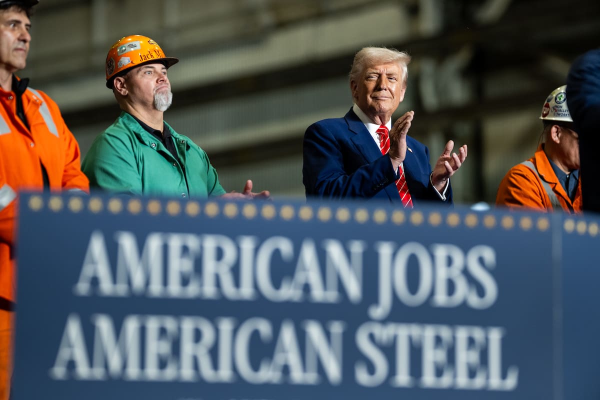 "Trabajos americanos, acero americano" lema que ostentó la medida arancelaria de Trump./ Foto: President of the United States en X.