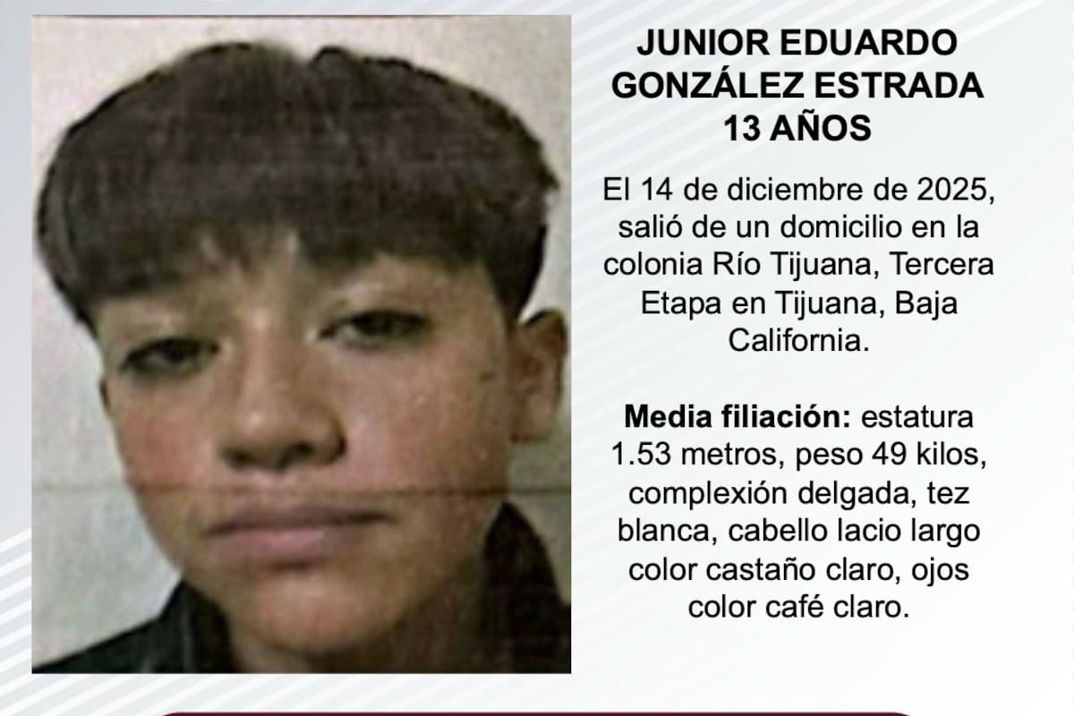 Se busca a Junior Eduardo González Estrada de 13 años
