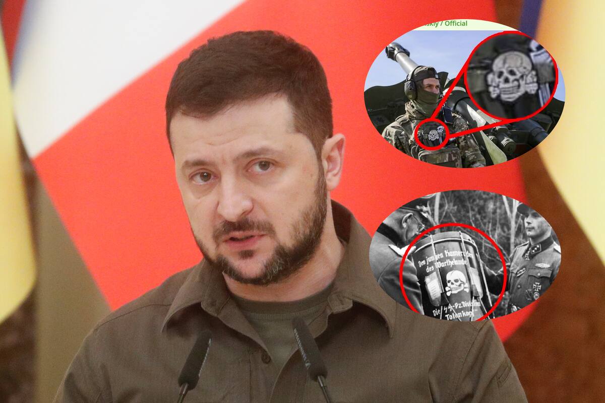 Vladímir Zelenski acusado de felicitar victoria contra los nazis con foto con símbolo del nazismo