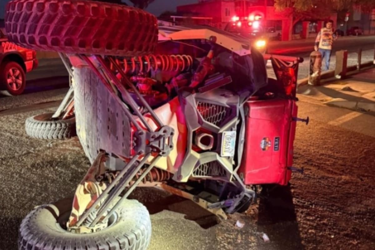 Vuelca Can-Am en SLRC; tres tripulantes resultan ilesos