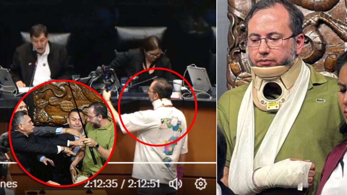 ¿No le dieron incapacidad a Emiliano? Le pusieron collarín y cabestrillo tras ser empujado por “Alito”, y a los dos días reapareció en el Senado