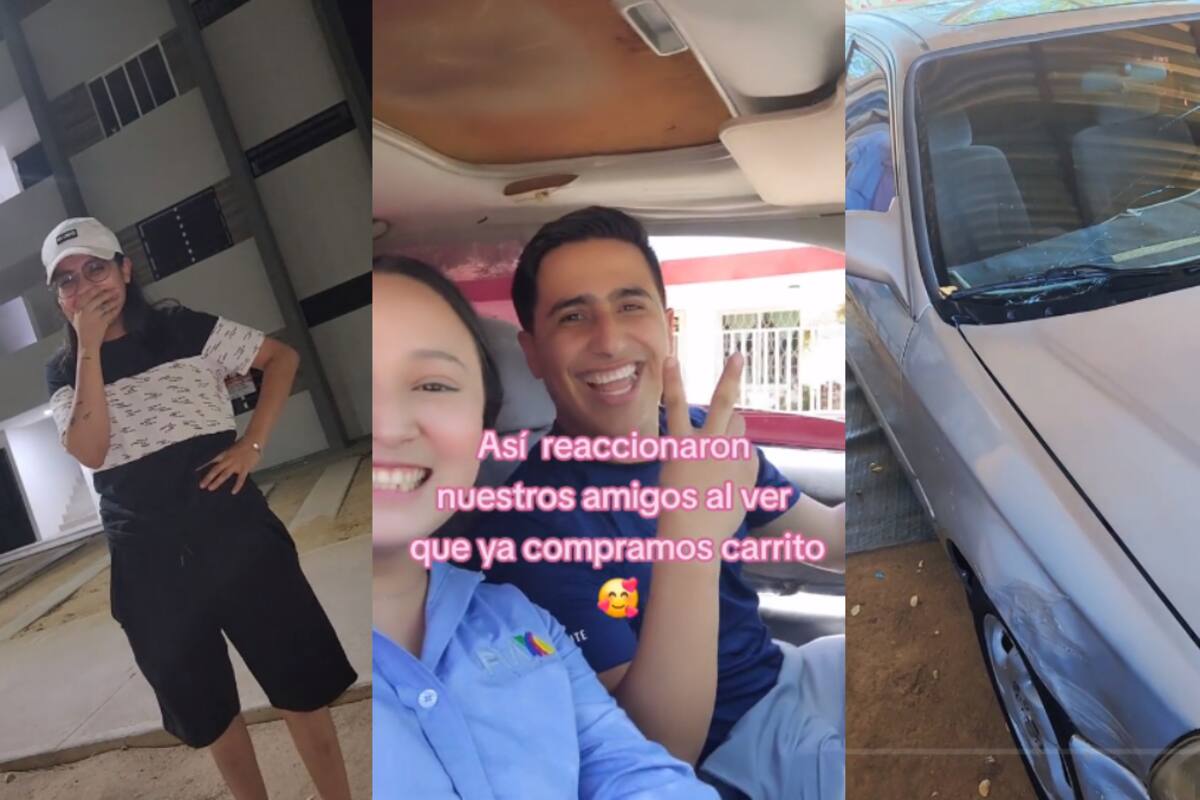 Pareja se vuelve viral por comprar su primer auto y presumirlo ante sus amigos