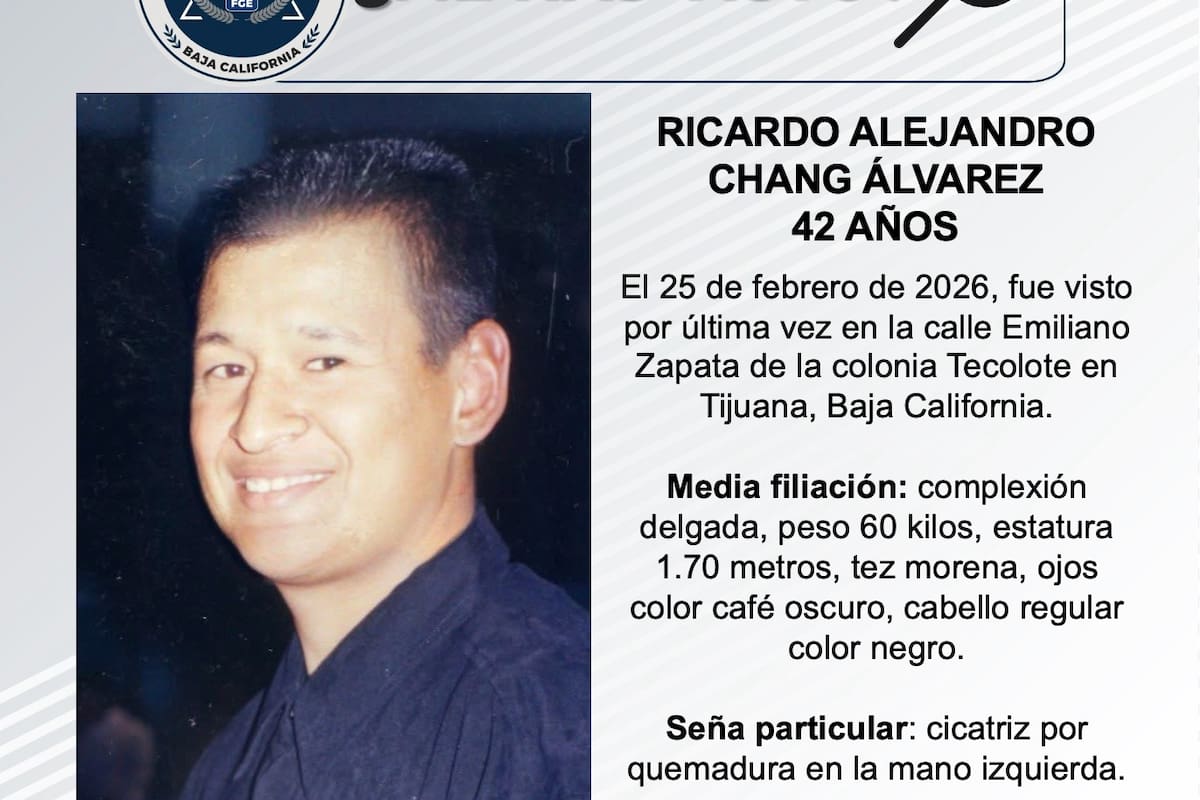 Se busca Ricardo Alejandro Chang Álvarez de 42 años