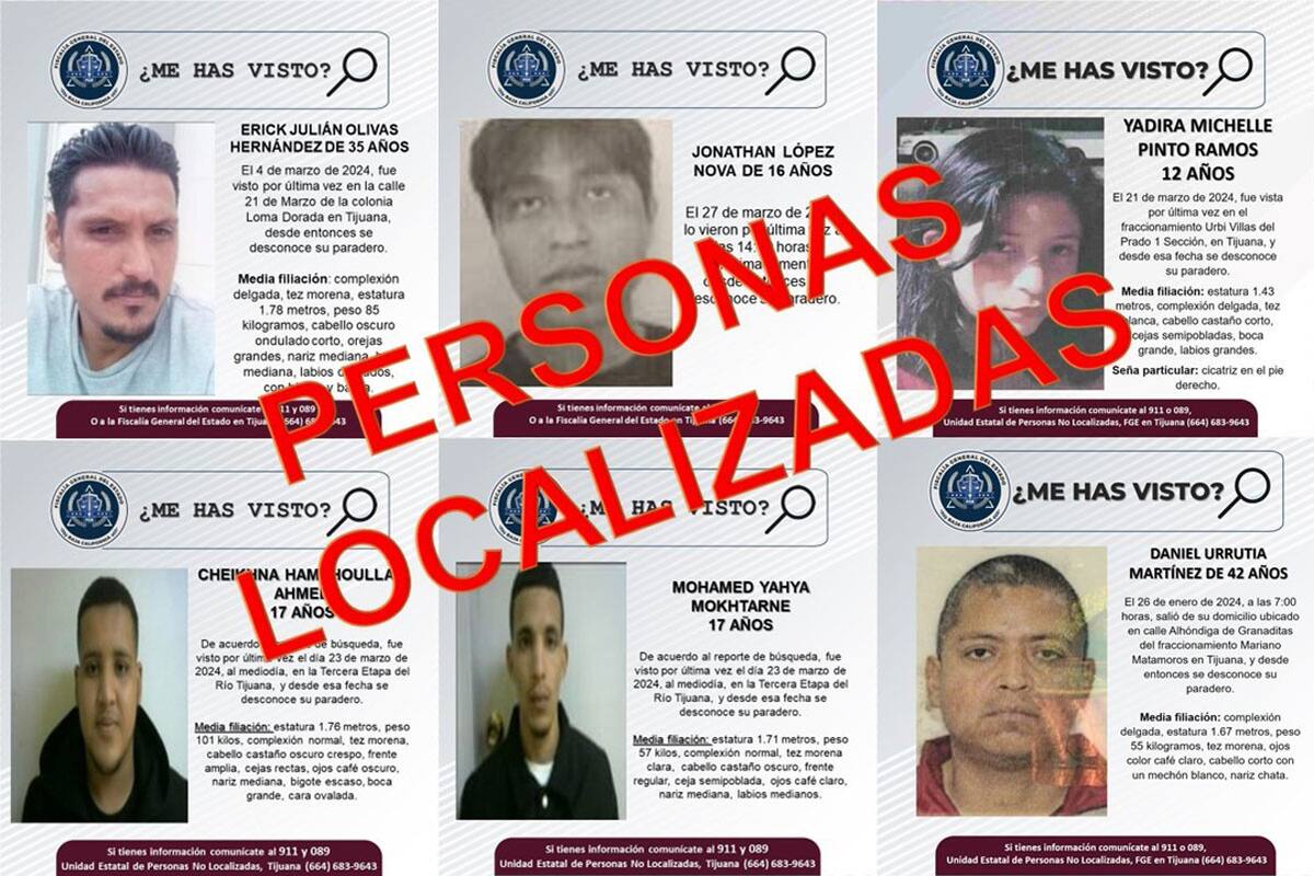 Localizan a seis personas que contaban con reporte de búsqueda